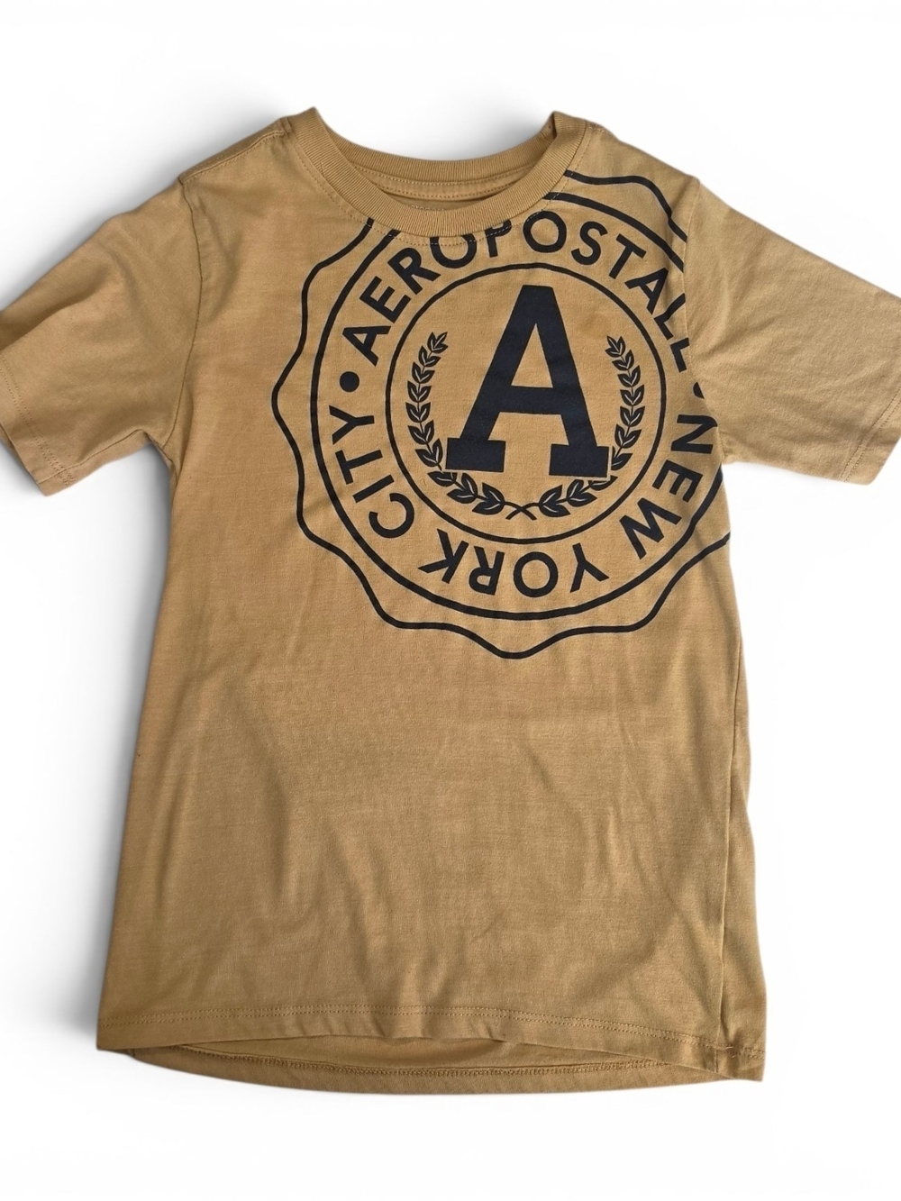 Aeropostale Kids Tan T-Shirt with Black Logo